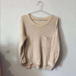 Madewell Thompson pullover Cream Knit Sweater